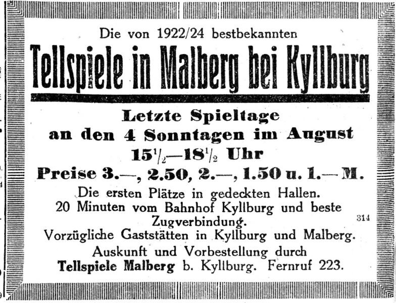 Datei:1929 Anzeige Tellspiele Malberg.jpg