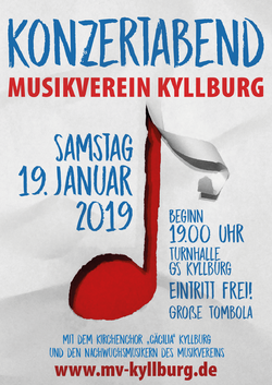 Plakat Konzertabend des Musikvereins 2019