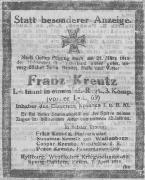 1918 Sterbeanzeige Franz Kreutz.jpg